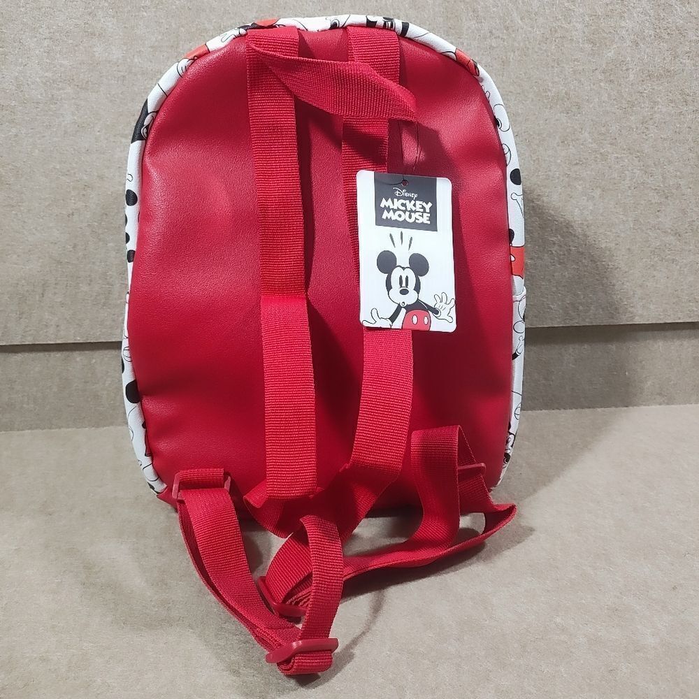 Disney Mickey Mouse Mini Backpack Red White Black - Picture 4 of 5